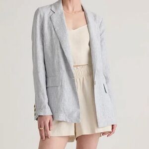 Quince size M never worn Light Gray Linen-Blend Women's Blazer